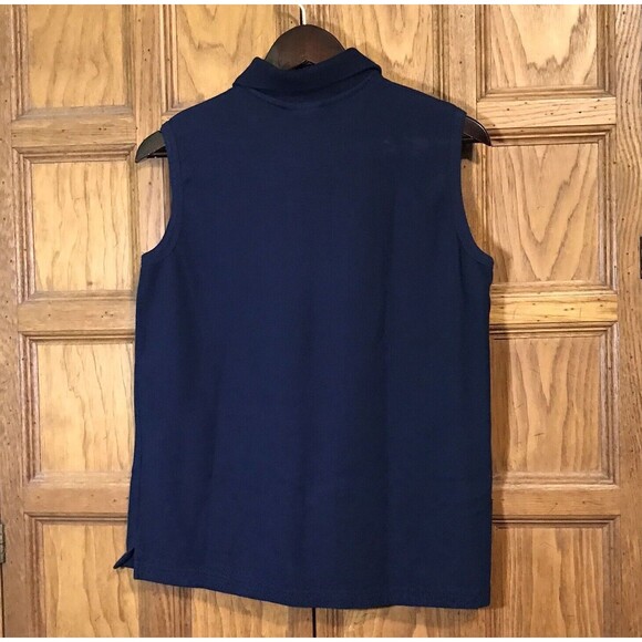 Vintage Winnie The Pooh Disney Polo Shirt Sleeveless Navy Women's L 100% Cotton - Picture 5 of 8